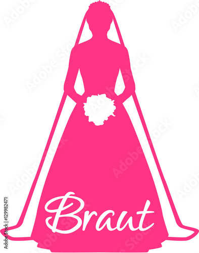 Pink bride with german word