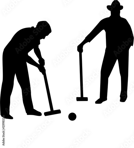 Croquet player silhouette