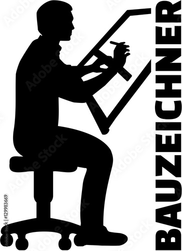 Draftsman silhouette with german job title