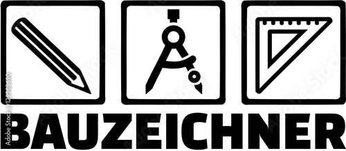 Draftsman equipment with german jobtitle