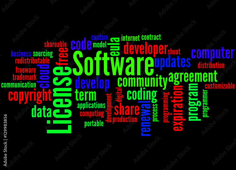Software License, word cloud concept 2 Software License, word cloud concept 2