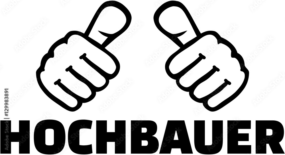 Building constructer. German job title with thumbs. Building constructer. German job title with thumbs.