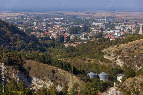 Panorama of town of Asenovgrad from Asen's Fortress, Plovdiv Region, Bulgaria