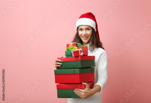 Beautiful happy woman with ...