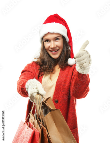 Young woman with Christmas ...