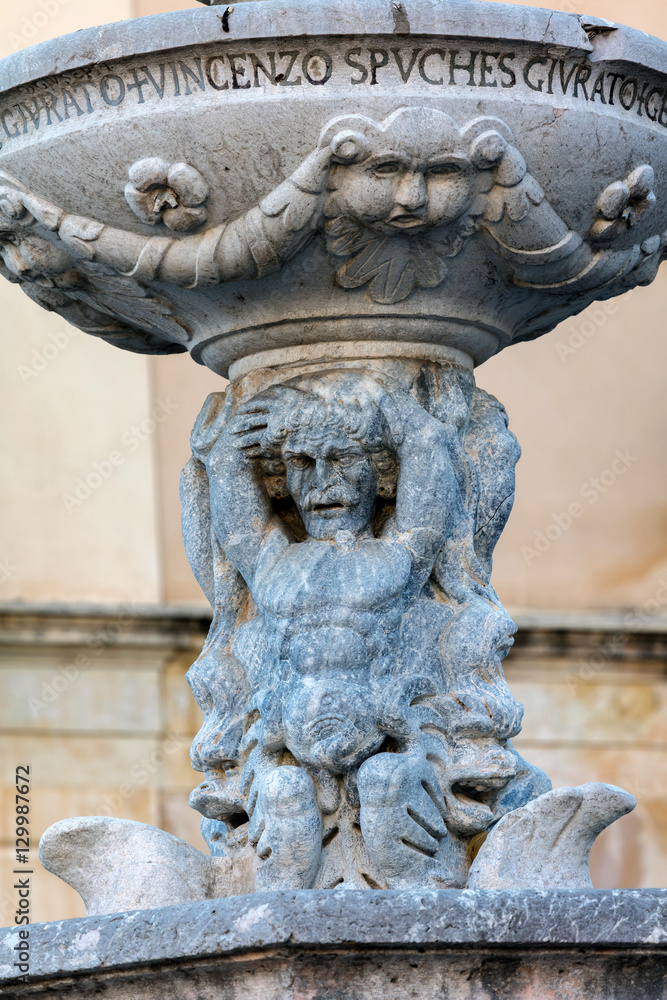17th century fountain in Taormina, Italy