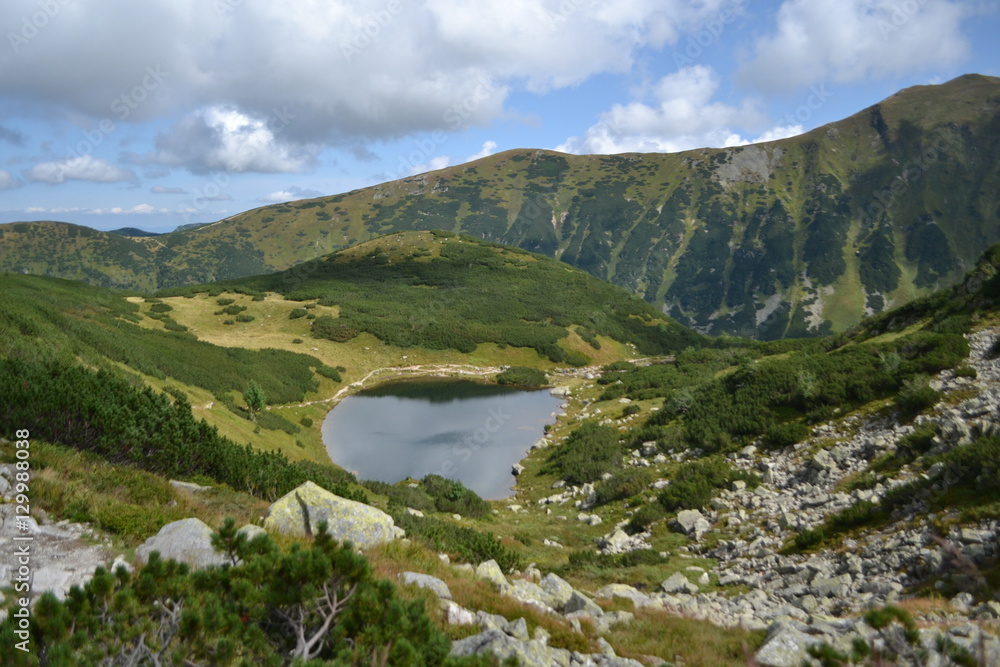 Lake in mountains in Slovakia. Summer 2015