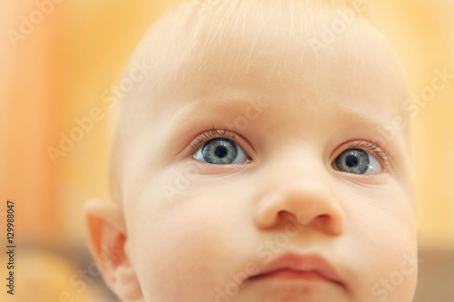 Portrait of cute little baby boy closeup
