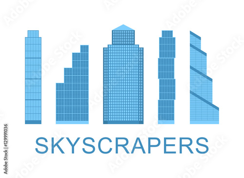 Skyscraper icons. City design elements. Vector illustration.