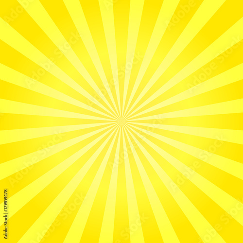 Yellow abstract sunburst background. Vector illustration.