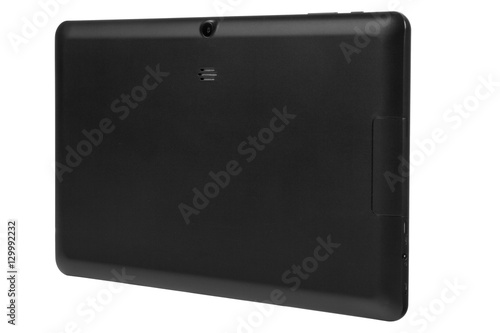 Black tablet white background back right side