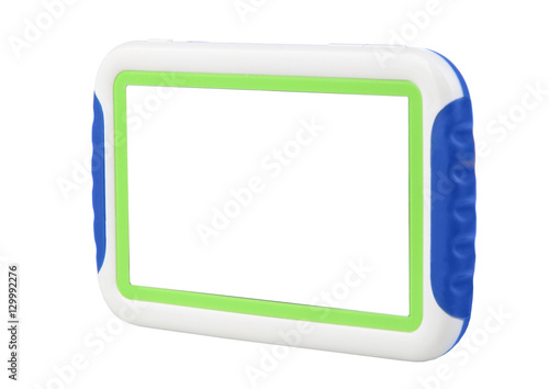 Tablet for kids front right side blue white and green