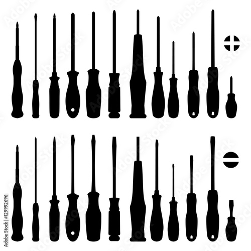 Screwdriver Screwing Driver Tools Isolated Collection