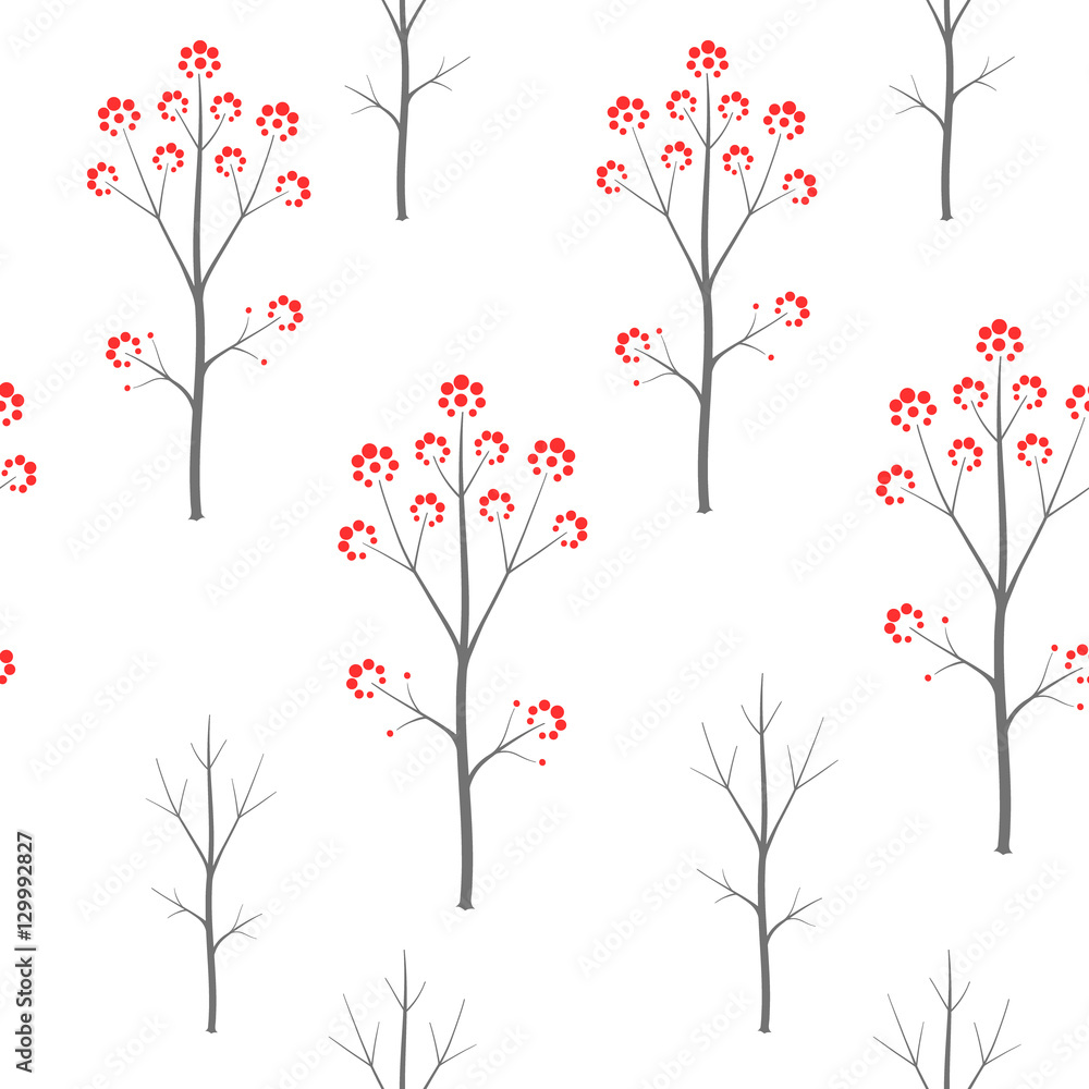 Winter forest seamles vector pattern Winter forest seamles vector pattern
