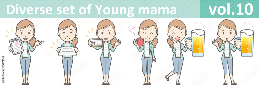 Diverse set of young mama , EPS10 vector format vol.10 Diverse set of young mama , EPS10 vector format vol.10