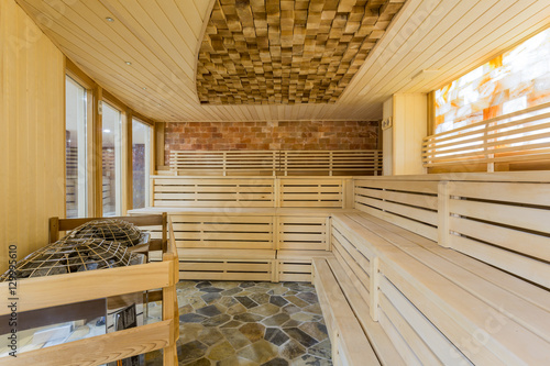 Фотография Spa or sauna relaxation room interior design.