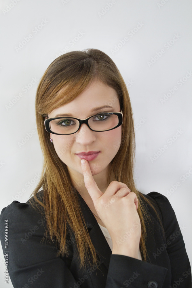 Portrait of beautiful businesswoman wearing eyeglasses Portrait of beautiful businesswoman wearing eyeglasses