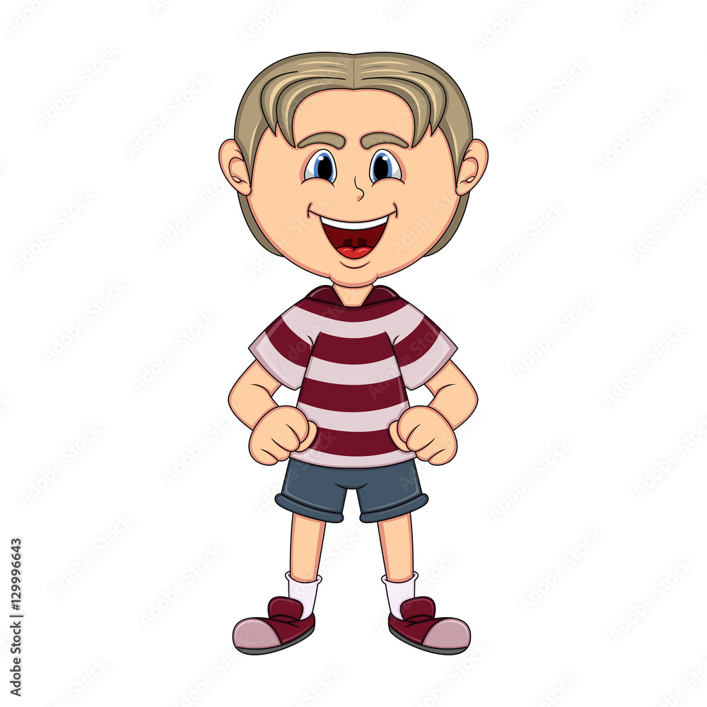 The little cute boy cartoon The little cute boy cartoon