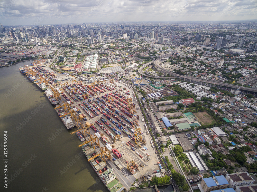 Fototapeta premium Aerial View of Dockyard
