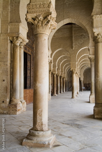 Interior, Mosque Okba (the Great Mosque), Kairouan, Tunisia photo