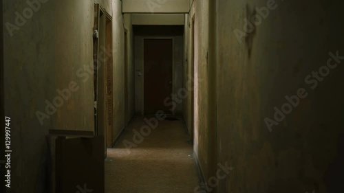 Wallpaper Mural Old apartment building interior with long and creepy dark hallway. Torontodigital.ca