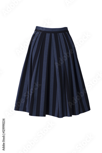 Striped skirt in retro style isolated on white background