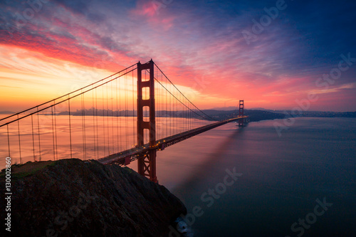 Dramatic Golden Gate Bridge sunrise