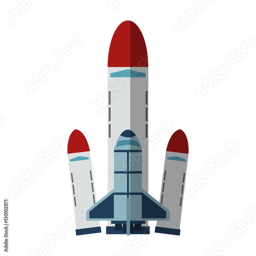 Rocket icon. Spaceship aircraft start up and shuttle theme. Isolated design. Vector illustration