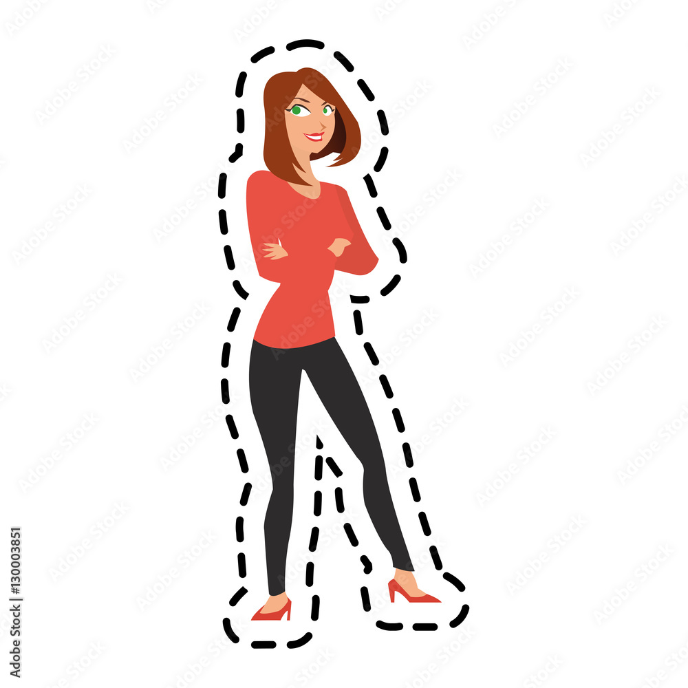 Woman cartoon icon. Girl female avatar person people and human theme. Isolated design. Vector illustration Woman cartoon icon. Girl female avatar person people and human theme. Isolated design. Vector illustration
