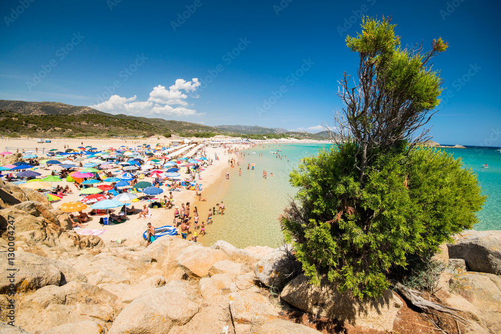 Fototapeta premium The wonderful beaches of bay Chia, Sardinia, Italy.