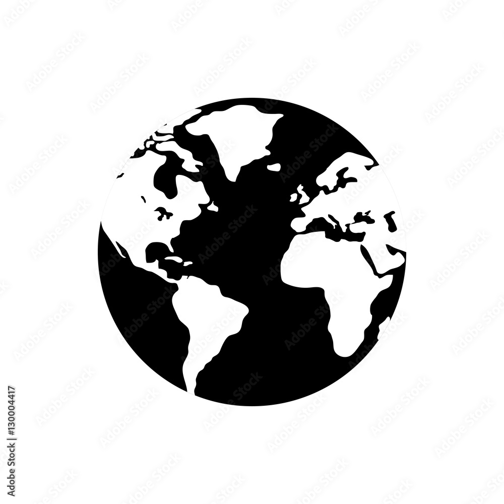 World earth map icon vector illustration graphic design World earth map icon vector illustration graphic design