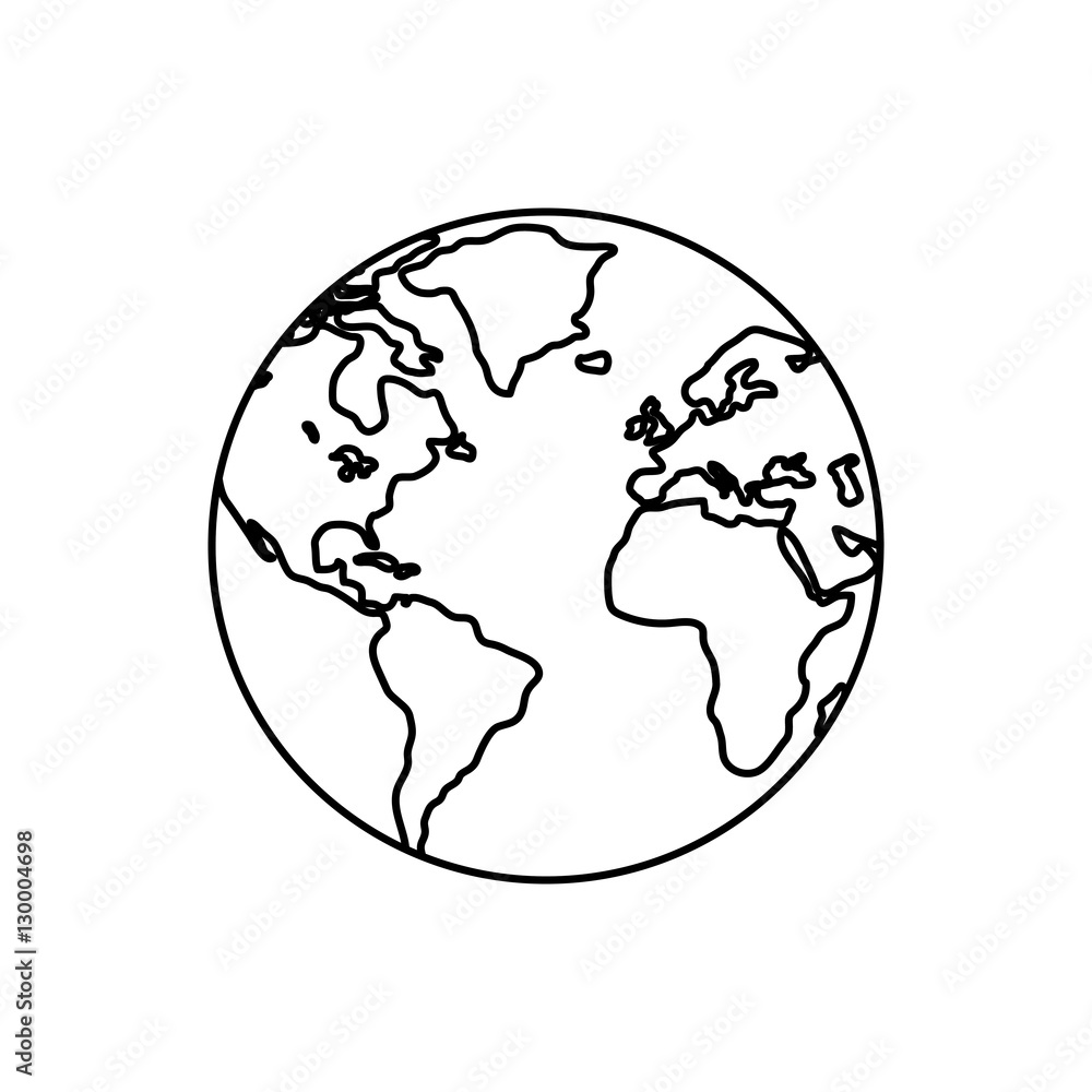 World earth map icon vector illustration graphic design World earth map icon vector illustration graphic design