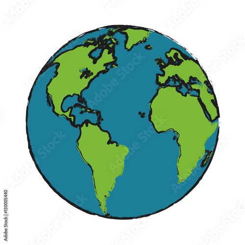 Planet sphere icon. Earth world globe ocean and universe theme. Isolated design. Vector illustration