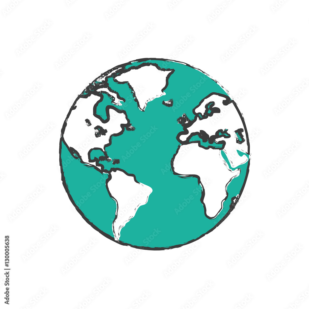 World earth map icon vector illustration graphic design