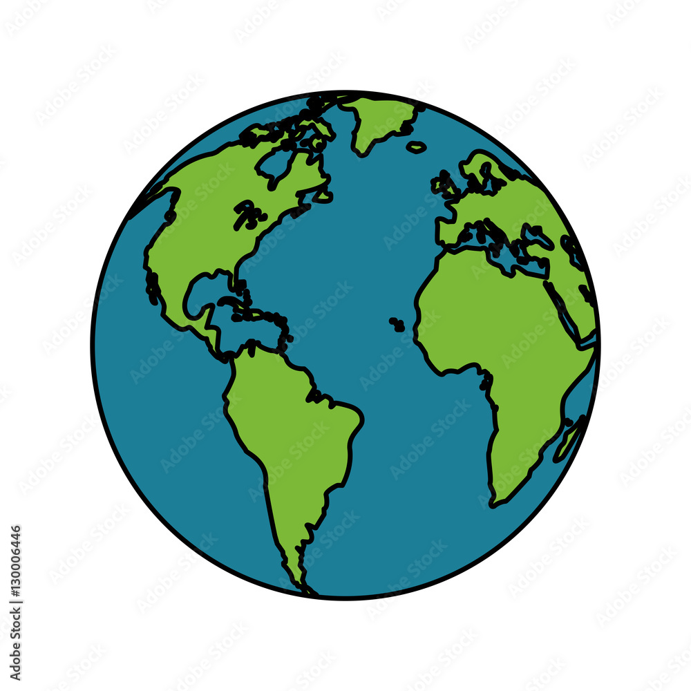 Planet sphere icon. Earth world globe ocean and universe theme. Isolated design. Vector illustration