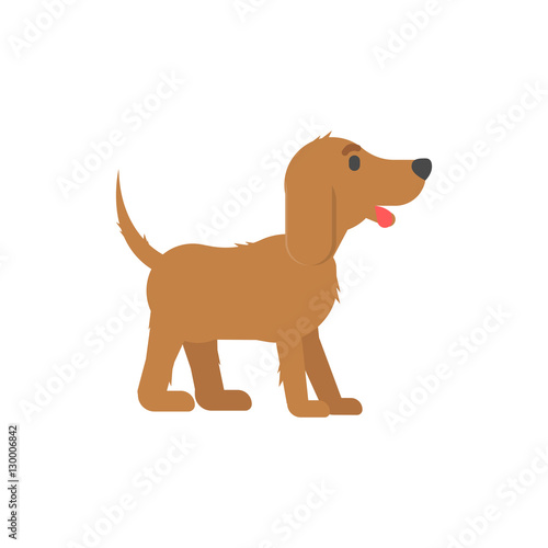 Vector dog in flat cartoon style