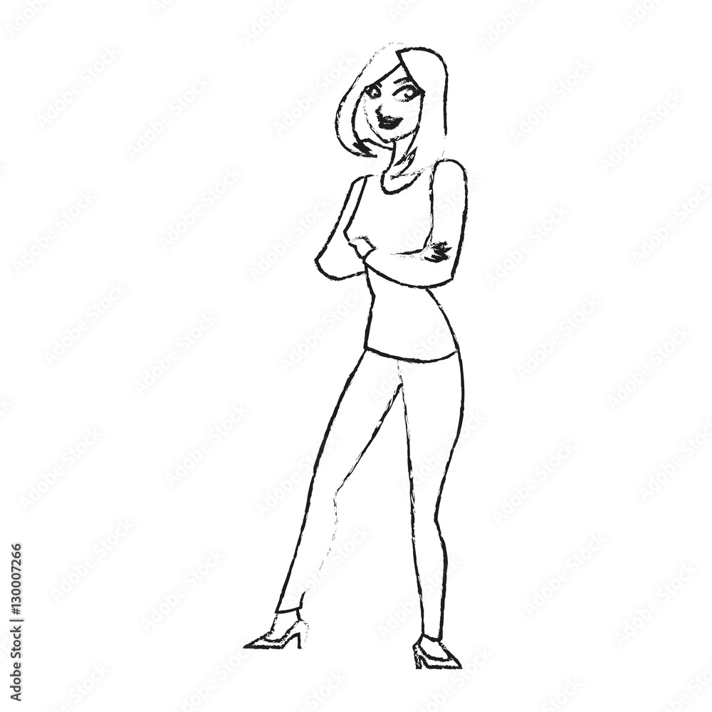 Woman cartoon icon. Girl female avatar person people and human theme. Isolated design. Vector illustration Woman cartoon icon. Girl female avatar person people and human theme. Isolated design. Vector illustration