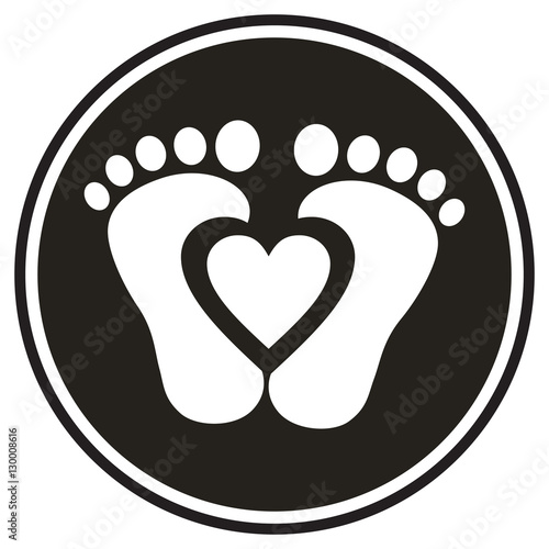 Baby feet black background