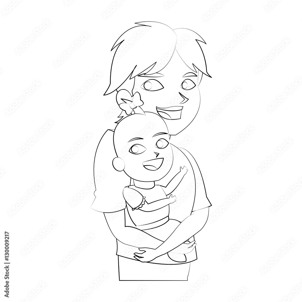 Baby and brother cartoon icon. Child kid little small and infant theme. Isolated design. Vector illustration Baby and brother cartoon icon. Child kid little small and infant theme. Isolated design. Vector illustration