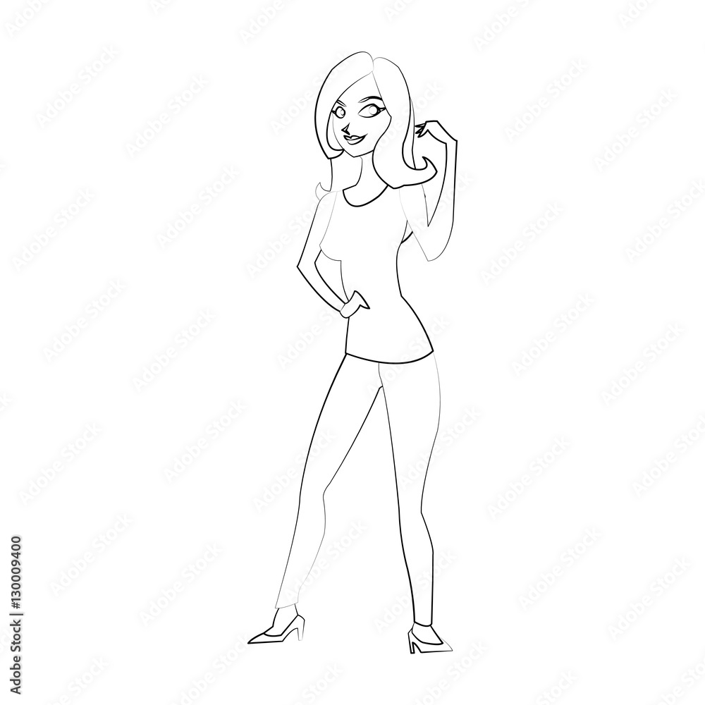 Woman cartoon icon. Girl female avatar person people and human theme. Isolated design. Vector illustration Woman cartoon icon. Girl female avatar person people and human theme. Isolated design. Vector illustration