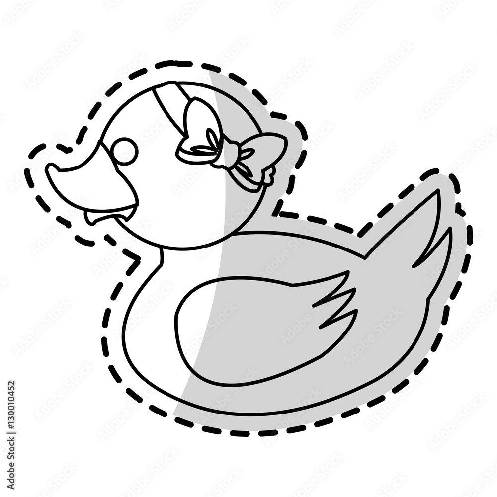 Obraz premium Toy duck cartoon icon. Childhood play cute and game theme. Isolated design. Vector illustration