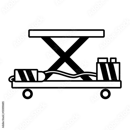 lifting table warehouse delivery outline vector illustration eps 10