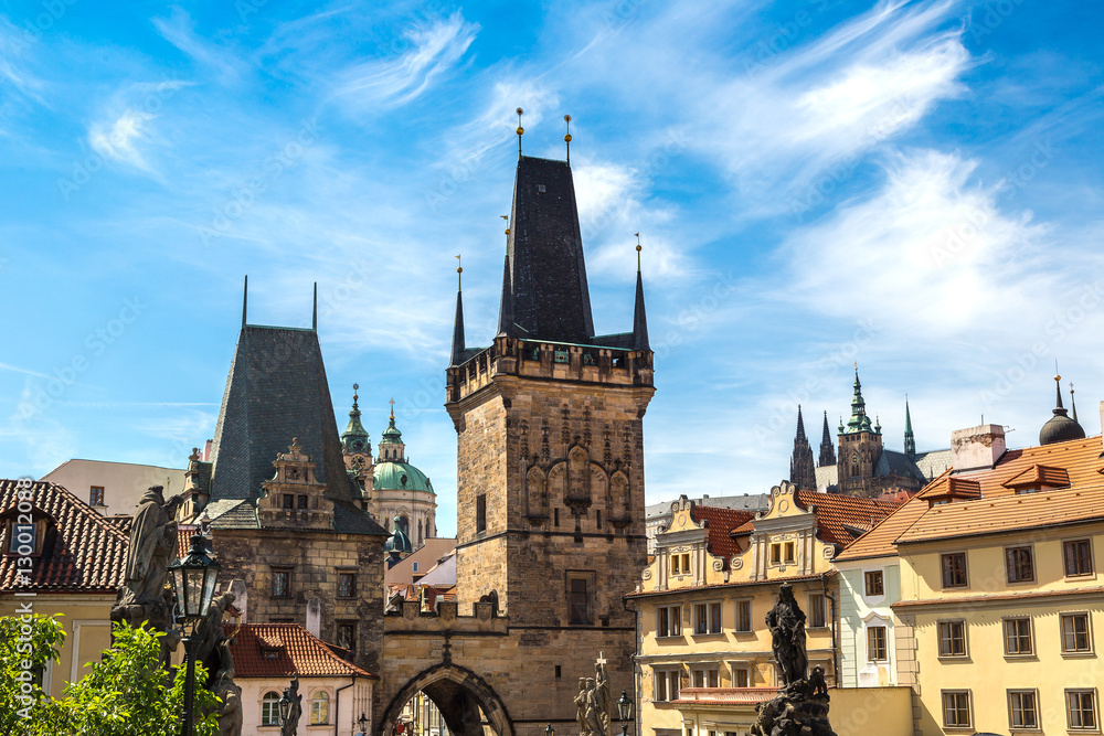 Fototapeta premium Panoramic aerial view of Prague