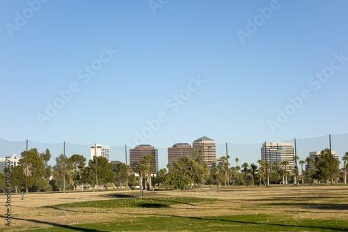 Golf Course Field in Encanto Park, Phoenix downtown, Arizona in Winter