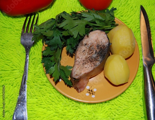 red fish potatoes photo