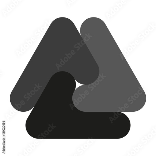 Optical illusion object. Valknut or Knot of the dead. Magic symbol, an interlacing of three triangles