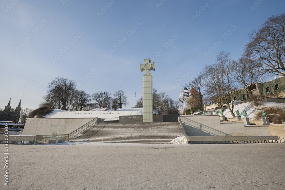 Freedom Monument and Freedom Square; Tallinn; Estonia; Europe