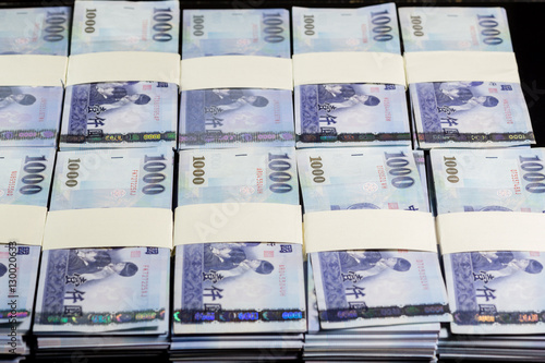 New Taiwan Dollars in stacks