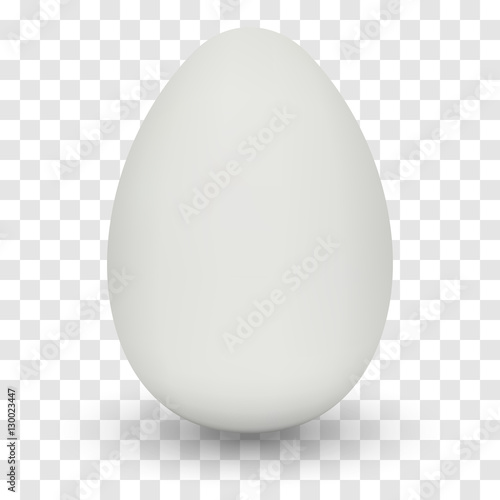 Chicken Egg with shadow on transparent background. Natural ecological product. Healthy food. Dietary product. Easter symbol. Vector illustration