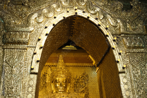 View of the Great Image, Mahamuni Buddha Temple, Mandalay division, Republic of the Union of Myanmar (Burma)  photo